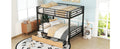 Metal Full Size Convertible Bunk Bed With 2 Drawers, Black Box Spring Not Required Full Black Metal Bedroom Bed Frame Metal & Wood