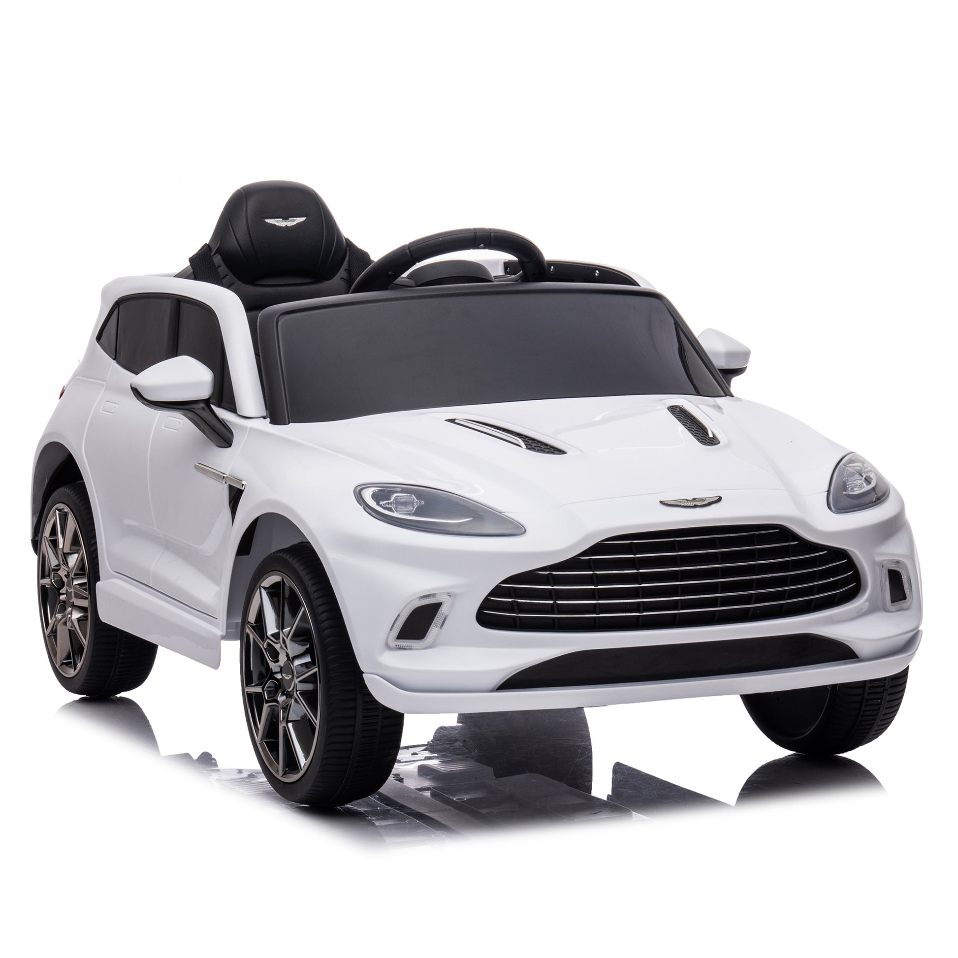 12V Dual Drive Remote Control Electric Kid Ride On Car,Battery Powered Kids Ride On Car White, 4 Wheels Children Toys Vehicle,Led Headlights,Remote Control,Music,Usb. White Polyethylene