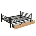 Metal Full Size Convertible Bunk Bed With 2 Drawers, Black Box Spring Not Required Full Black Metal Bedroom Bed Frame Metal & Wood