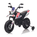 12V Electric Kid Ride Onmotorcycle, Apulia Licensed Motorcycle For Kids, Battery Powered Kids Ride On Motorcycle White, 2 Wheels Motorized Vehicles Children Toys,Led Headlights White Polyethylene