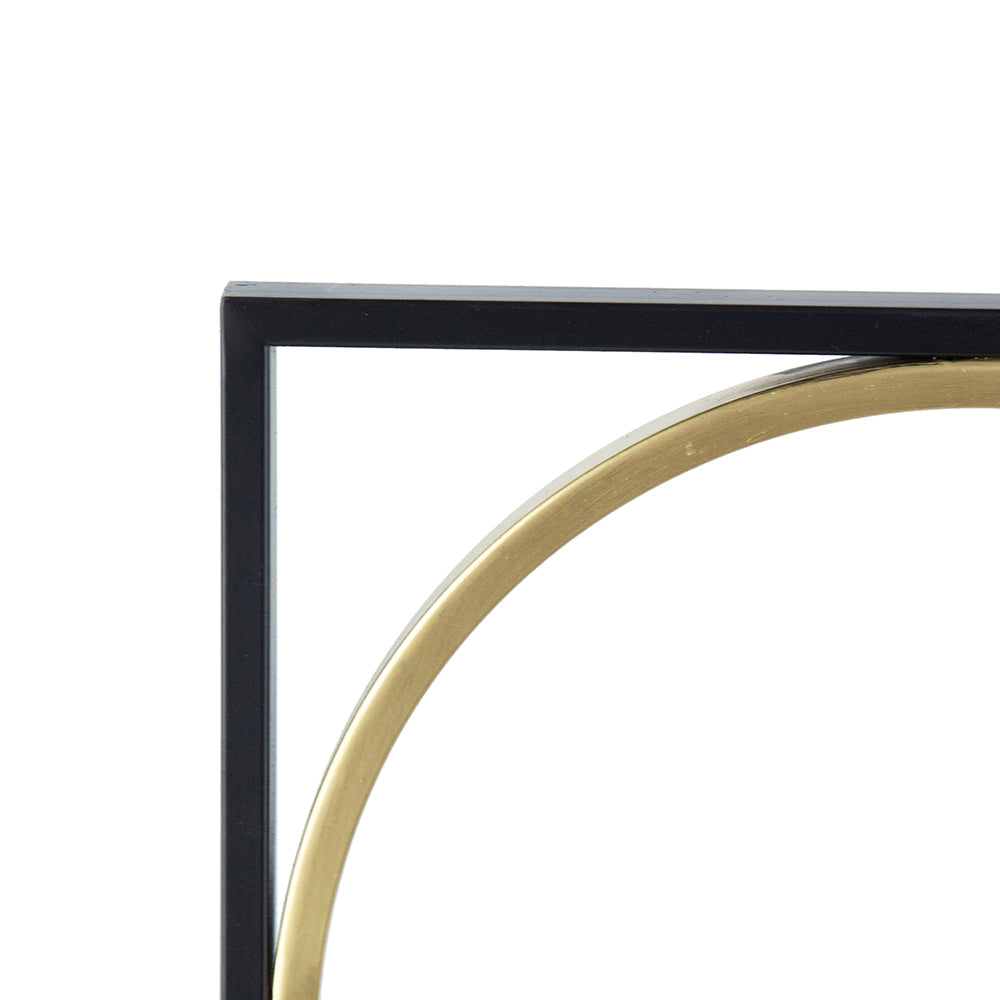 35.6" In Eclectic Styling Metal Beaded Black Wall Mirror With Contemporary Design For Bedroom,Liveroom & Entryway Golden Black Iron