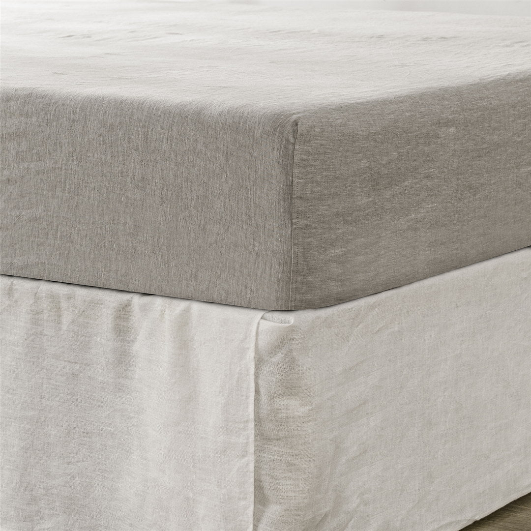 Fitted Queen Sheet 1 Pc, Bed Sheets Queen Size, Linen Sheets Queen Size, Hotel Sheets,& Fade Resistant Queen Sheets, Greige Greige Linen Linen