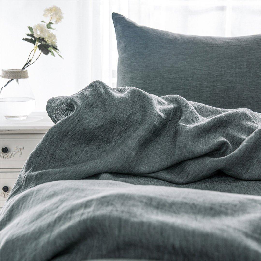 Pillow Cases Standard Size, Standard Pillow Cases Set Of 2, Pillowcases Standard, Premium Soft Linen Pillow Case With Envelope Enclosure 20"X27", Iron Silver Linen Linen