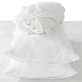 4 Pcs California King Bed Set, Premium Linen Bedding Sheets & Pillowcases, California King Bed In A Bag, Soft White Bedding Sheet & Pillowcase Sets White Linen Linen