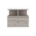 Floating Nightstand Flopini, One Drawer, Light Gray Finish Light Gray Particle Board