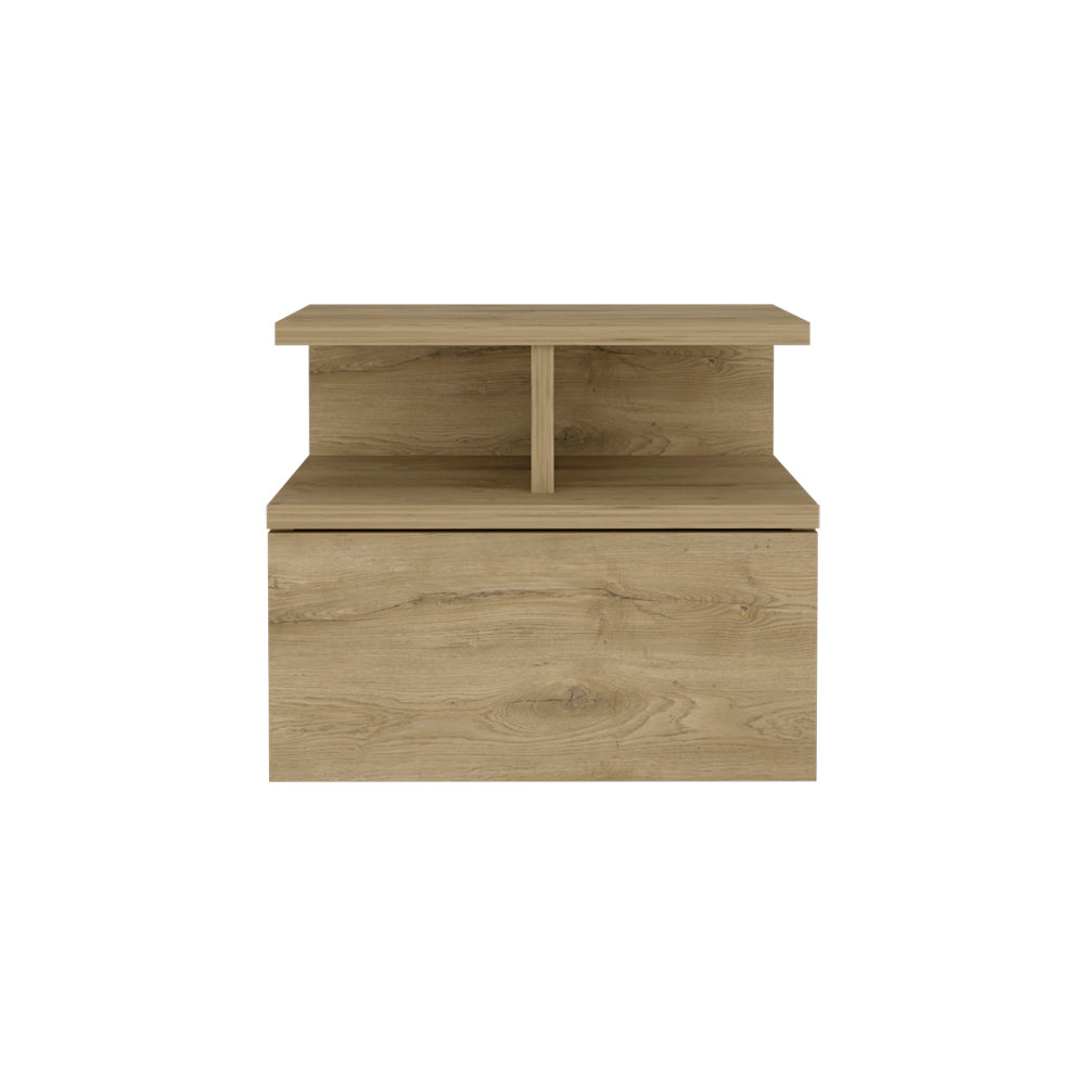 Floating Nightstand Flopini, One Drawer, Macadamia Finish Beige Particle Board
