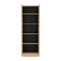 Storage Cabinet Pipestone, Five Shelves, Light Oak Black Wengue Finish Light Oak Particle Board