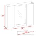 Medicine Cabinet Hops, Double Door, Mirror, One External Shelf, White Finish White Particle Board