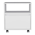 Nightstand Munyochi, One Drawer, White Finish White Particle Board