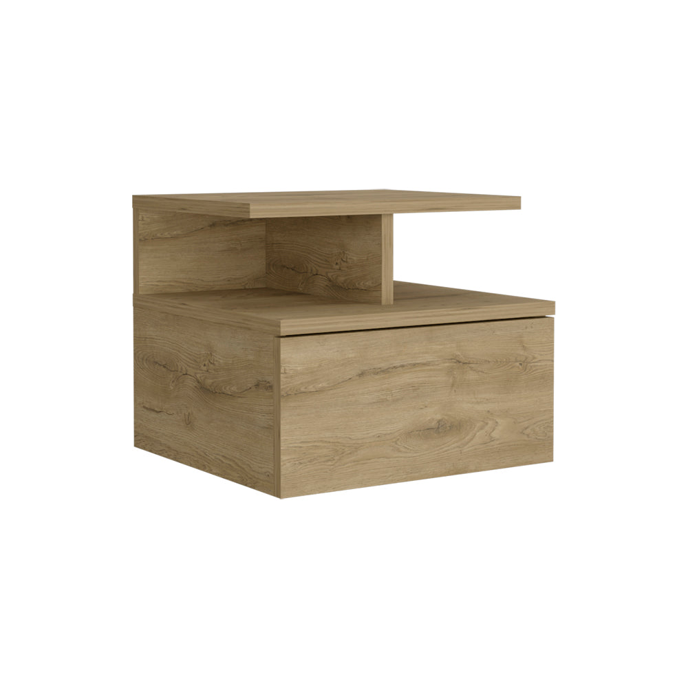 Floating Nightstand Flopini, One Drawer, Macadamia Finish Beige Particle Board