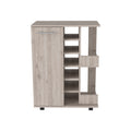 Bar Cart Wells, Four Casters, Light Gray Finish Light Gray Particle Board