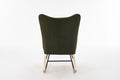 Rocking Chair Nursery, Solid Wood Legs Reading Chair With Teddy Fabric Upholsterednap Armchair For Living Rooms, Bedrooms, Offices, Best Gift,Green Teddy Fabric Green Primary Living Space Modern Rocking Chairs Polyester
