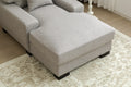 Modern Mid Century Indoor Oversized Chaise Lounger Comfort Sleeper Sofa With Pillow And Soild Wood Legs, Linen, Gray Gray Linen