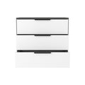 3 Drawers Dresser Maryland, Superior Top, Smokey Oak White Finish Multicolor Particle Board