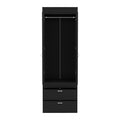 Armoire Tarento, Two Drawers, Black Wengue Finish Black Particle Board