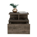 Floating Nightstand Flopini, One Drawer, Dark Walnut Finish Dark Brown Particle Board