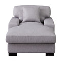 Modern Mid Century Indoor Oversized Chaise Lounger Comfort Sleeper Sofa With Pillow And Soild Wood Legs, Linen, Gray Gray Linen