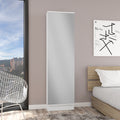 Shoe Rack Chimg, Mirror, Five Interior Shelves, Single Door Cabinet, White Finish White Particle Board