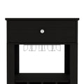 Bar Cart Bayamon, Twelve Wine Cubbies, Four Legs, Black Wengue Finish Black Particle Board