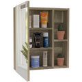 Medicine Cabinet Mirror Clifton, Five Internal Shelves, Pine Finish Walnut Particle Board