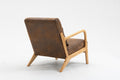 Mid Century Modern Accent Chair With Wood Frame, Upholstered Living Room Chairs With Waist Cushion, Reading Armchair For Bedroom Sunroom White Cotton Pu Leather
