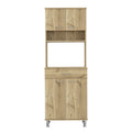 Pantry Piacenza,Two Double Door Cabinet, Light Oak Finish Light Oak Particle Board