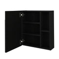 Medicine Cabinet Mirror Clifton, Five Internal Shelves, Black Wengue Finish Black Particle Board