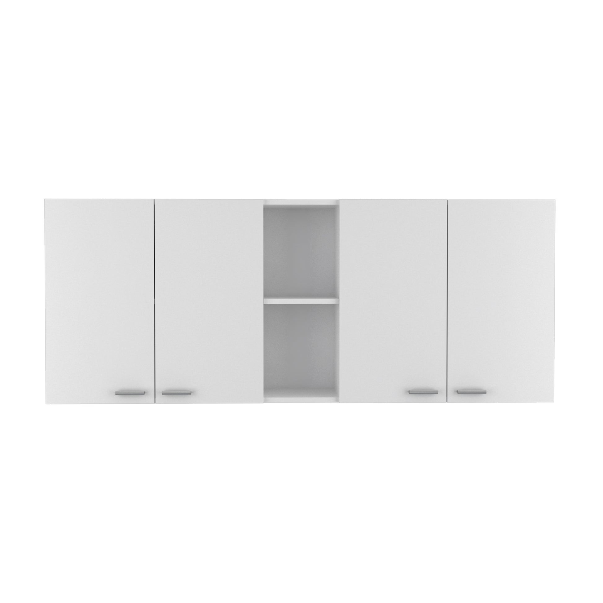 Wall Cabinet Ontario, Double Door, White Finish White Particle Board