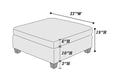 1Pc Ottoman Only Grey Chenille Fabric Cocktail Ottoman Cushion Seat Living Room Furniture Grey Chenille Primary Living Space Contemporary,Modern Rectangle Chenille