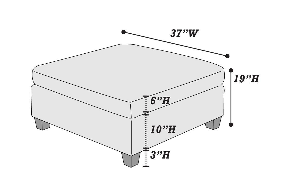 1Pc Ottoman Only Grey Chenille Fabric Cocktail Ottoman Cushion Seat Living Room Furniture Grey Chenille Primary Living Space Contemporary,Modern Rectangle Chenille