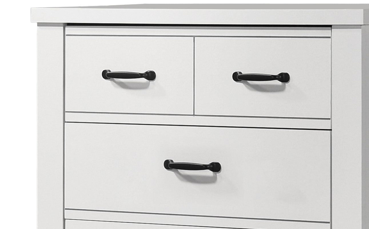 Cassini 31" White 5 Drawer Chest White Engineered Wood