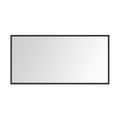 72In. W X 48In. H Metal Framed Bathroom Mirror For Wall, Rectangle Mirror, Bathroom Vanity Mirror Farmhouse, Anti Rust, Hangs Horizontally Or Vertiy Matte Black Aluminium