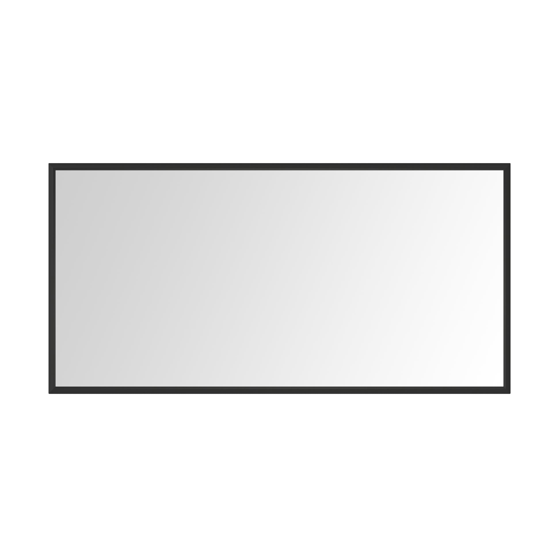 72In. W X 48In. H Metal Framed Bathroom Mirror For Wall, Rectangle Mirror, Bathroom Vanity Mirror Farmhouse, Anti Rust, Hangs Horizontally Or Vertiy Matte Black Aluminium