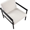 Millie Oatmeal White Stationary Metal Accent Chair Off White Foam Polyester
