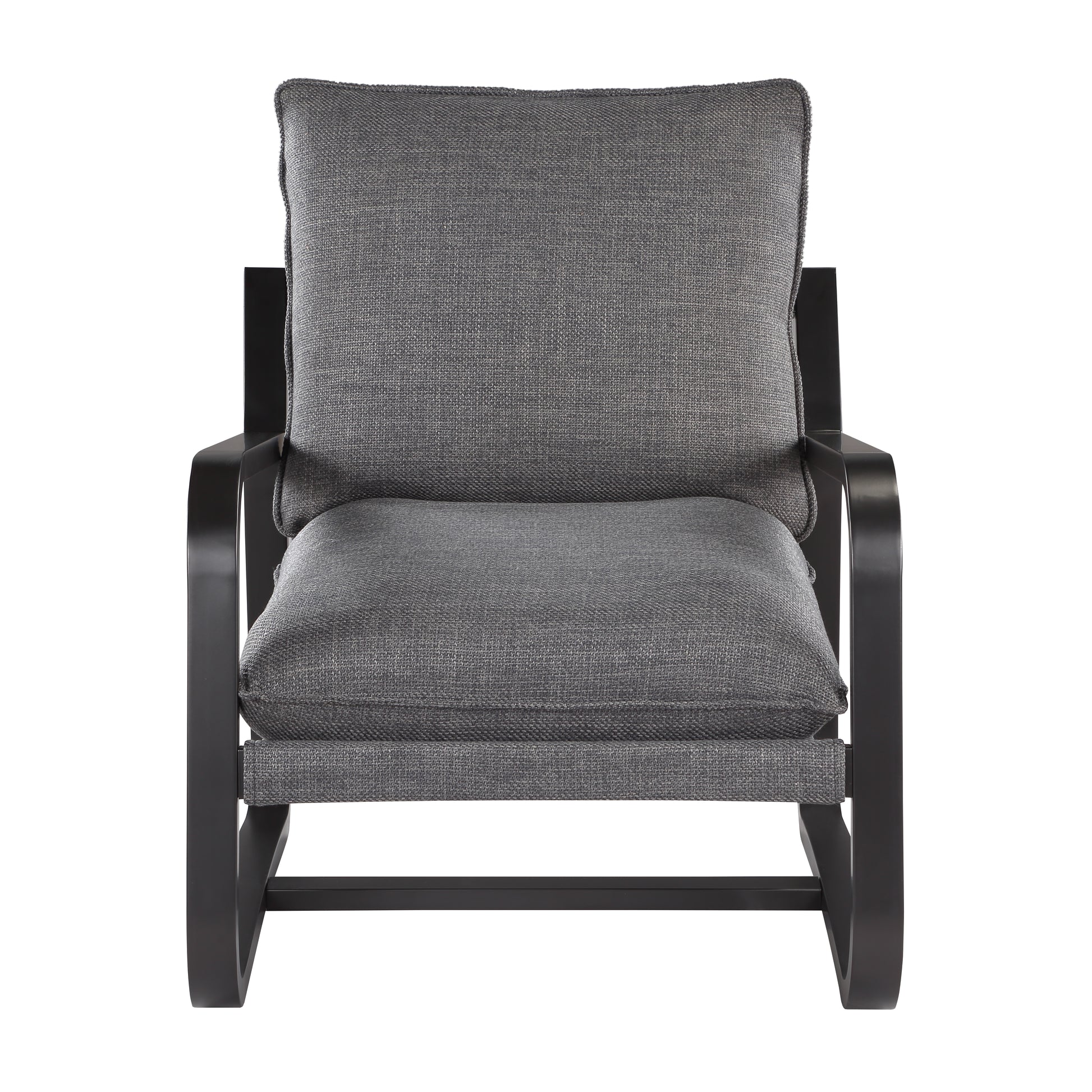 Blaire Sling Chair Upholstered In Charcoal Fabric With Metal Frame Charcoal Foam Polyester