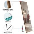 3Rd Generation Packaging Upgrade Brown Solid Wood Frame Full Length Mirror, Dressing Mirror, Bedroom Porch, Decorative Mirror, Clothing Store, Floor Standing Large Mirror. 58