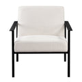 Millie Oatmeal White Stationary Metal Accent Chair Off White Foam Polyester