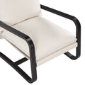 Blaire Sling Chair Upholstered In Oatmeal Fabric With Metal Frame Beige Foam Polyester