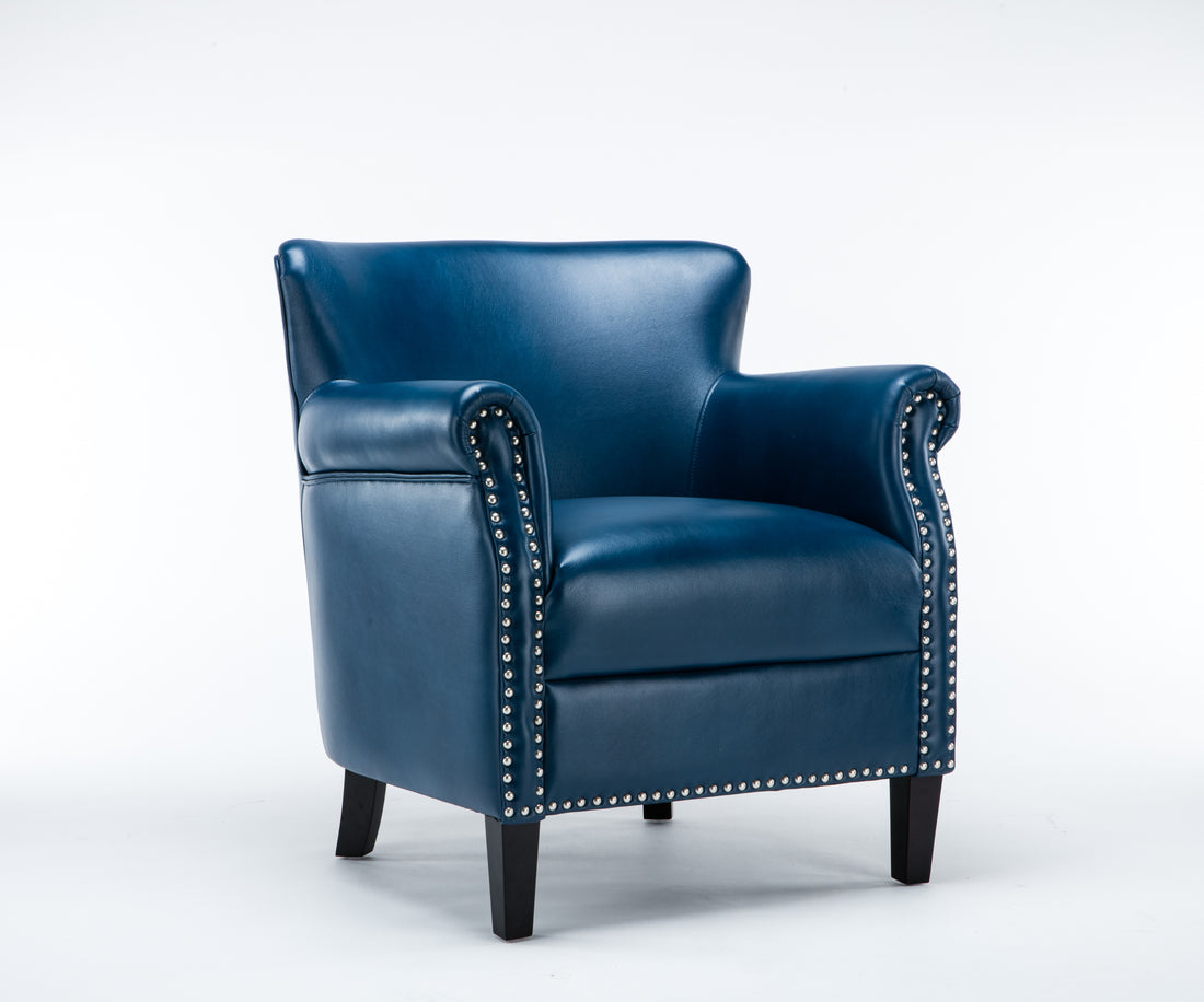 Hadley Navy Blue Club Chair Navy Blue Foam Polyester Blend