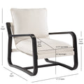 Blaire Sling Chair Upholstered In Oatmeal Fabric With Metal Frame Beige Foam Polyester