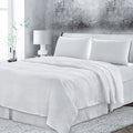 4 Pcs California King Bed Set, Premium Linen Bedding Sheets & Pillowcases, California King Bed In A Bag, White Bedding Sheet & Pillowcase Sets White Linen Linen