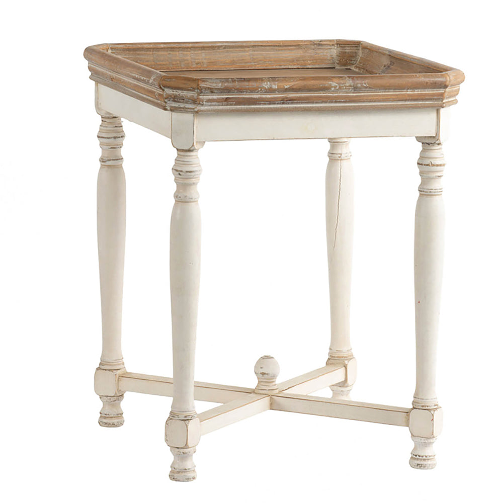 20X20X25" Square Alcott Side Table White Primary Living Space American Traditional,Antique,European,French Country,Rustic Fir Wood