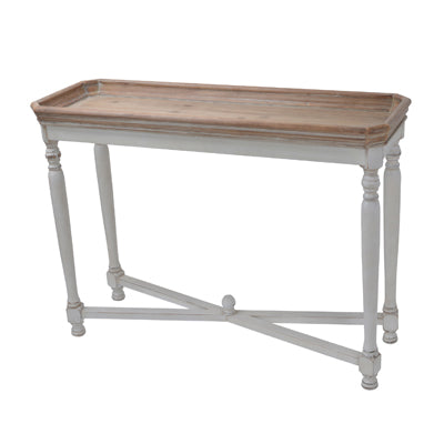 42X14X30" Narrow Alcott Table, Consoles & Buffets Table White Brown Primary Living Space American Traditional,Antique,European,French Country,Rustic Fir Wood