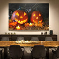 1Pcs Drop Ping Framed Canvas Wall Art Decor Painting For Halloween,Grave Yard Painting For Halloween Gift, Decoration For Halloween Living Room, Bedroom Decor 2418In Thickness 1.5Inch Multicolor Canvas
