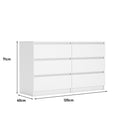 Large 6 Drawers Chest Of Drawer Dressers Table White Drawer 5 Drawers & Above Bedroom Extra Deep Drawers American Design,American Traditional,Antique,Art Deco,Artsy 6 White Particle Board