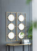 3 Mirror Piece Wall Mirror In Gold Rectangular Frame, Home Wall Decor For Bedroom Living Room, 43