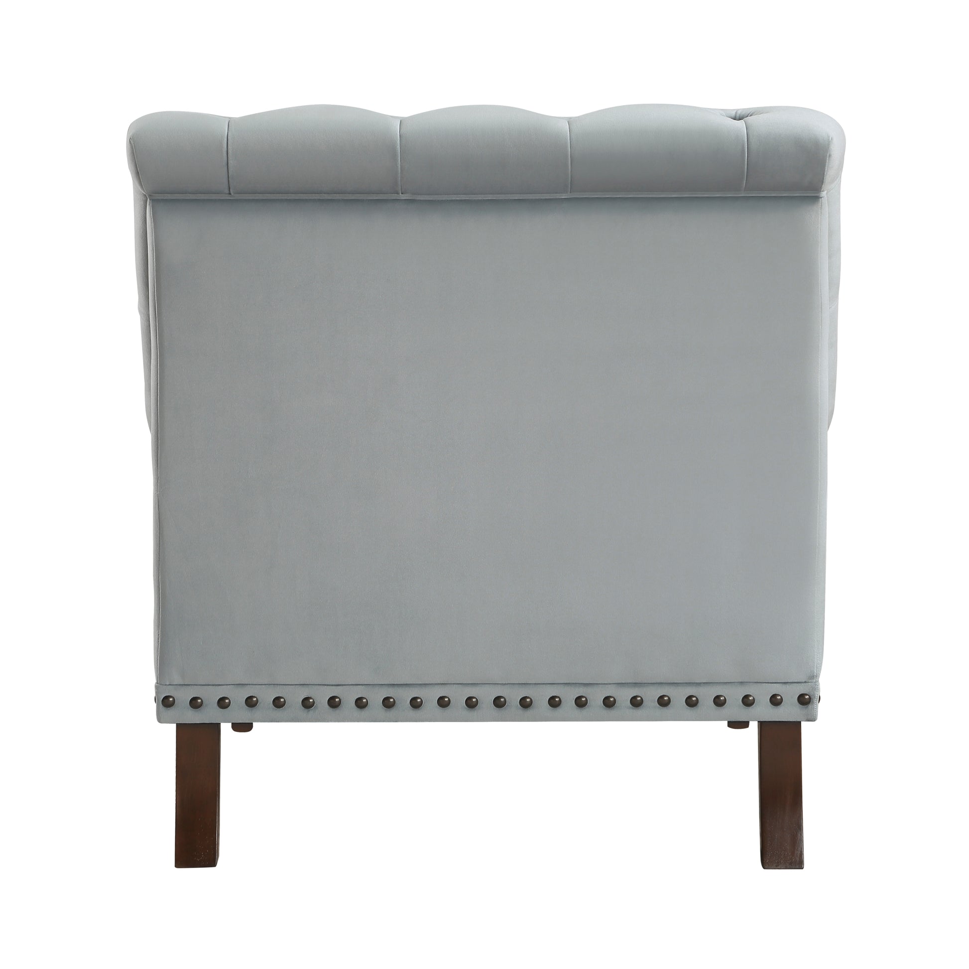 Luxurious Living Room Accent Chair 1Pc Gray Velvet Upholstered Button Tufted Trim Modern Living Room Furniture Gray Primary Living Space Classic,Luxury,Modern Solid Wood