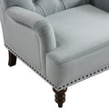 Luxurious Living Room Accent Chair 1Pc Gray Velvet Upholstered Button Tufted Trim Modern Living Room Furniture Gray Primary Living Space Classic,Luxury,Modern Solid Wood