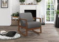 1Pc Rocker Accent Chair Modern Living Room Plush Cushion Gray Soft Upholstery Hardwood Frame Elegant Style Comfort Relax Gray Primary Living Space Modern Solid Wood
