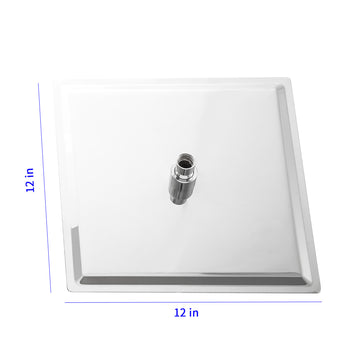 Rain Fixed Shower Head 12 Inch Square, Chrome Chrome Stainless Steel